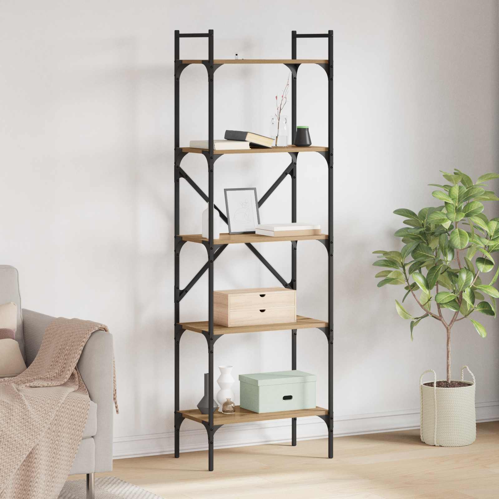 Bücherregal Artisan-Eiche 56 x 32 x 174 cm Holzwerkstoff