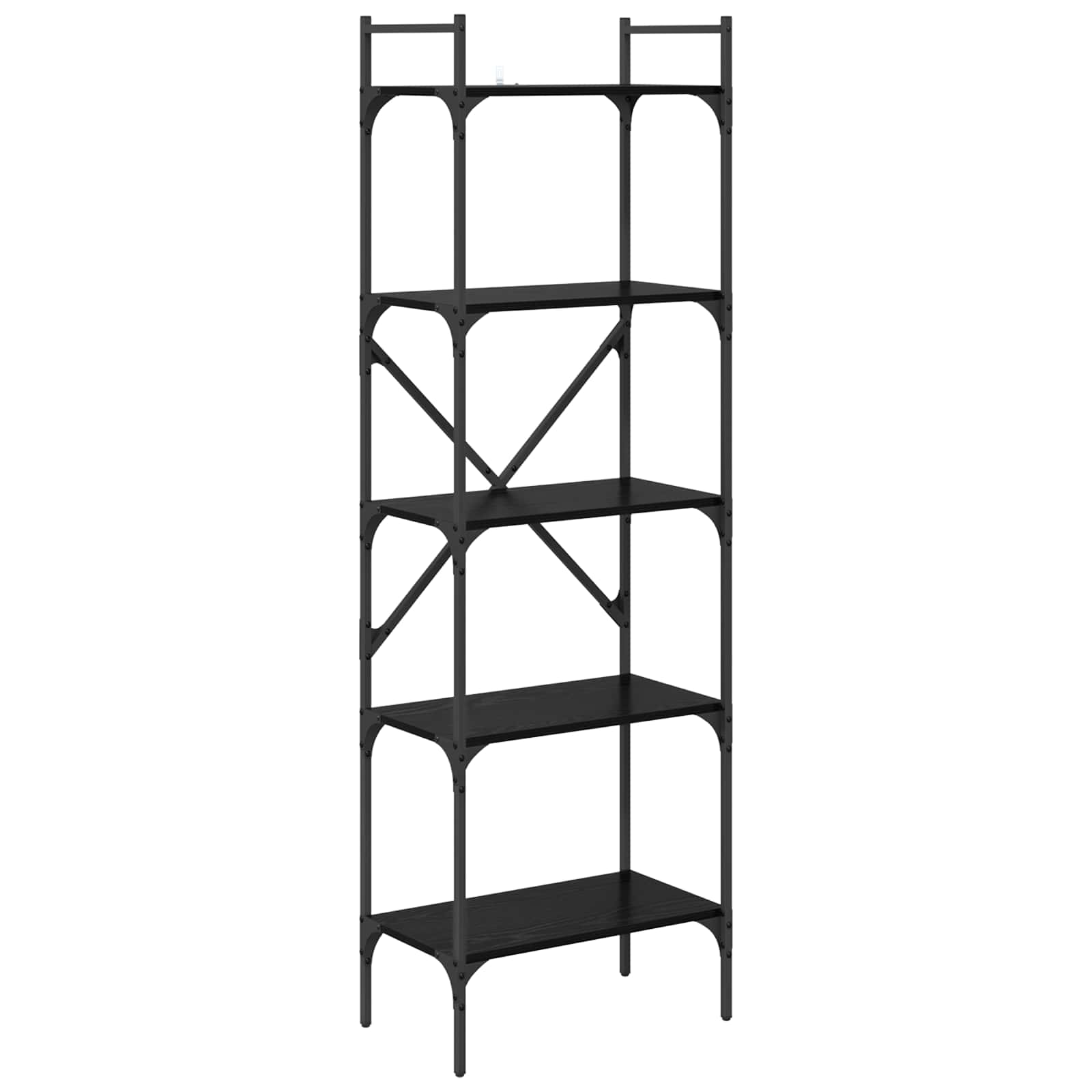 Bücherregal Schwarz Eichen-Optik 56 x 32 x 174 cm Holzwerkstoff