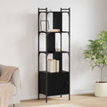 Bücherregal Schwarz Eichen-Optik 44,5 x 30 x 154,5 cm