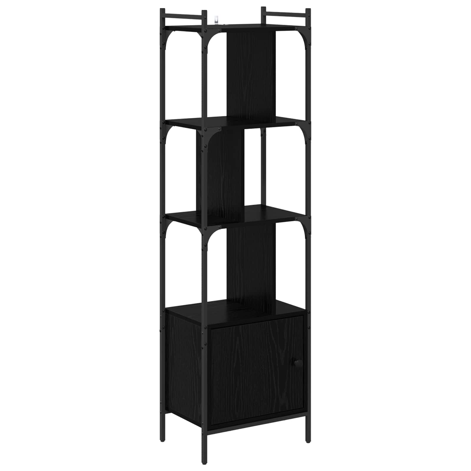 Bücherregal Schwarz Eichen-Optik 44,5 x 30 x 154,5 cm