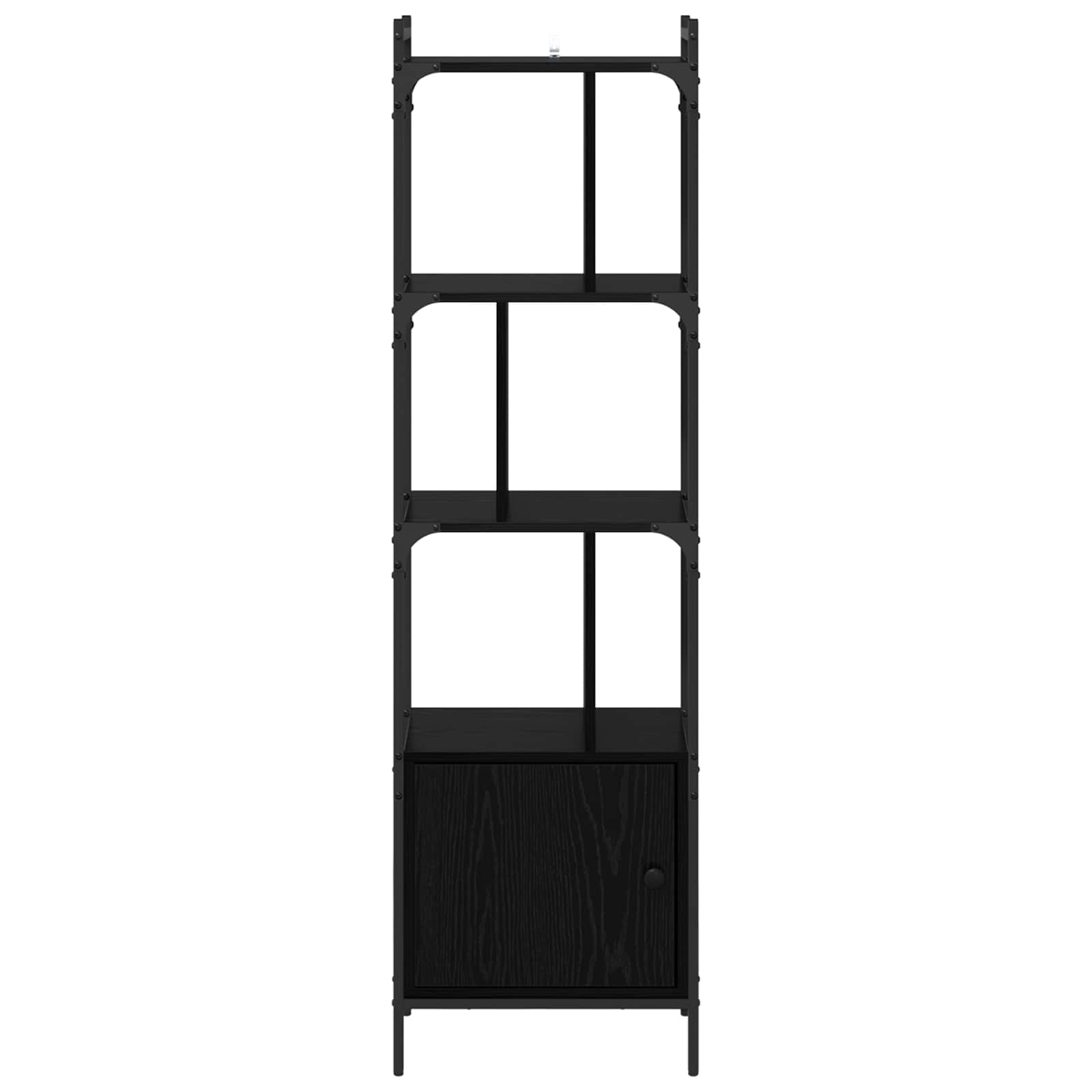 Bücherregal Schwarz Eichen-Optik 44,5 x 30 x 154,5 cm