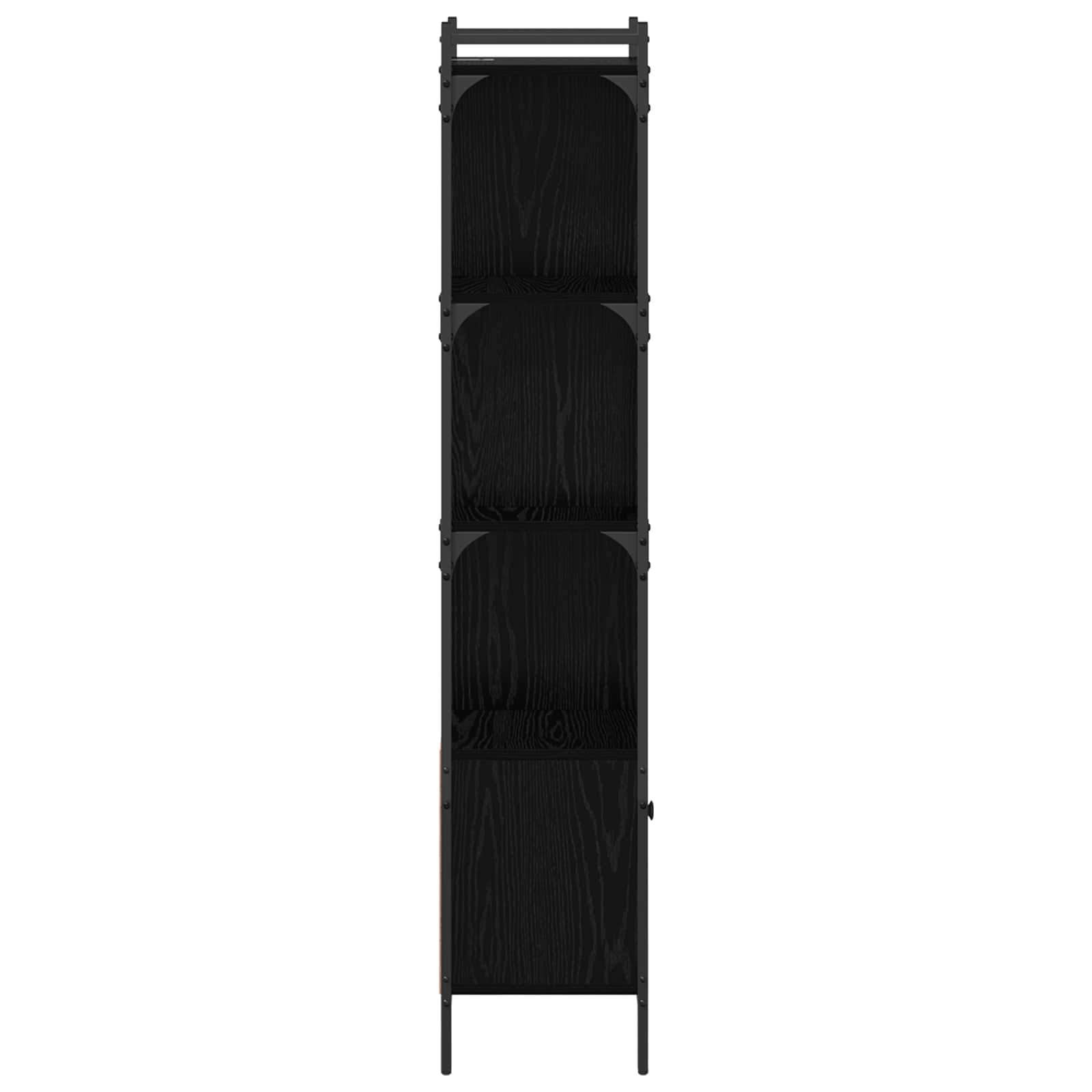 Bücherregal Schwarz Eichen-Optik 44,5 x 30 x 154,5 cm
