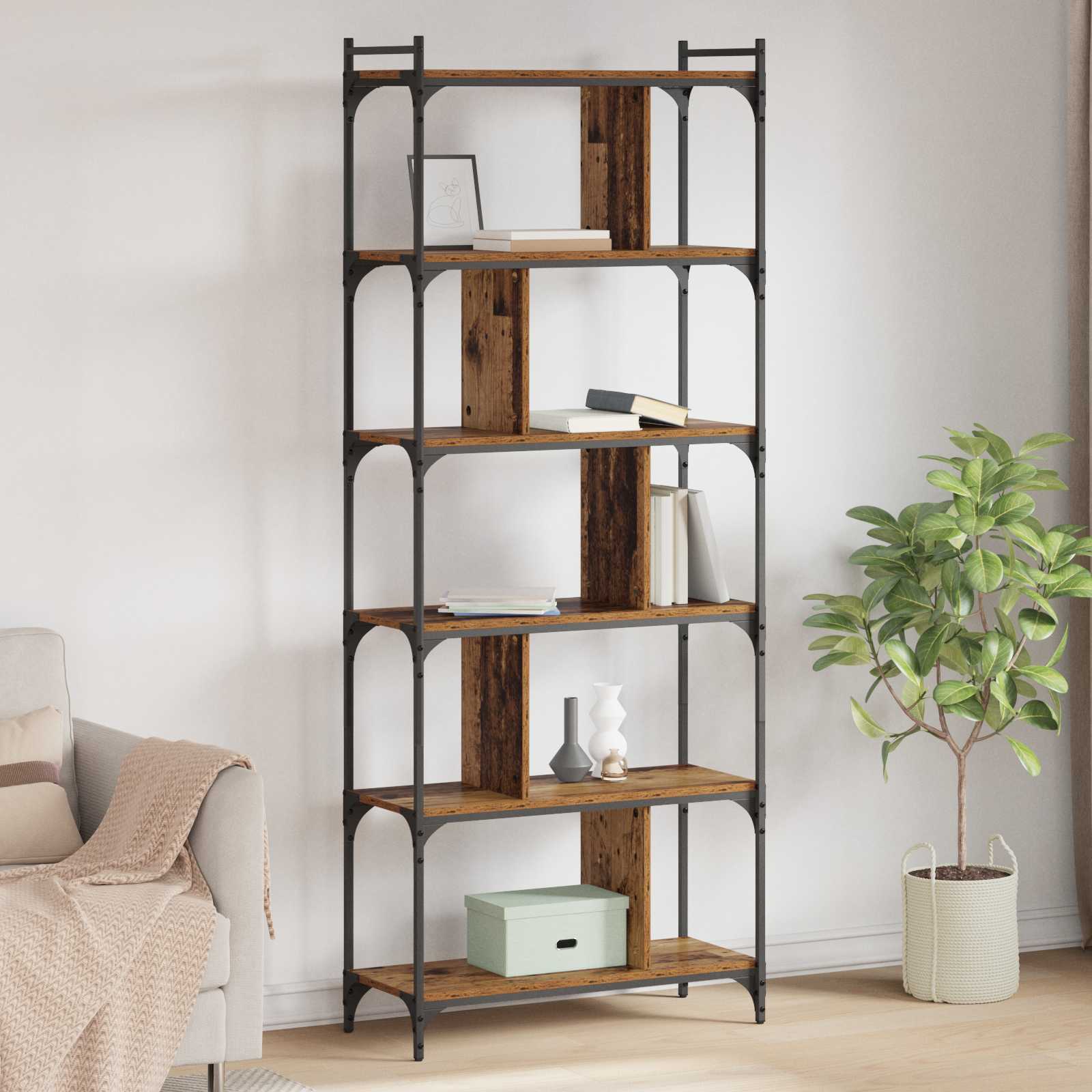 Bücherregal Altholz 76 x 32 x 192 cm Holzwerkstoff