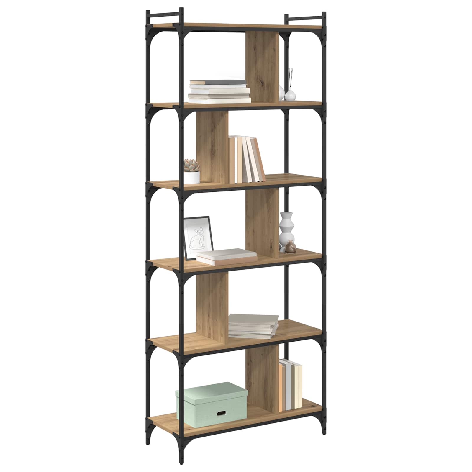 Bücherregal Artisan-Eiche 76 x 32 x 192 cm Holzwerkstoff