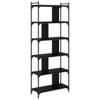 Bücherregal Schwarz Eichen-Optik 76 x 32 x 192 cm Holzwerkstoff