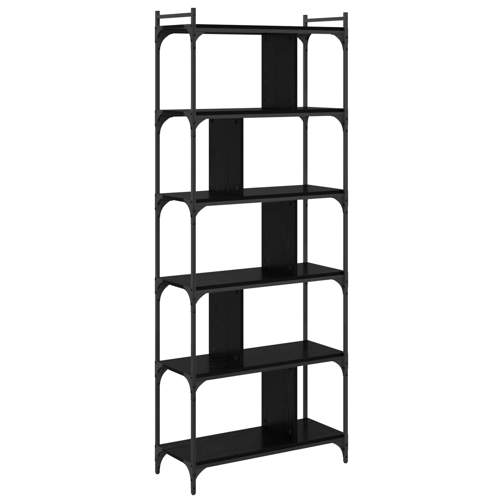 Bücherregal Schwarz Eichen-Optik 76 x 32 x 192 cm Holzwerkstoff