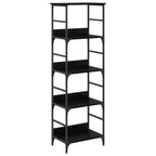 Bücherregal Schwarz Eichen-Optik 50 x 33 x 153 cm Holzwerkstoff
