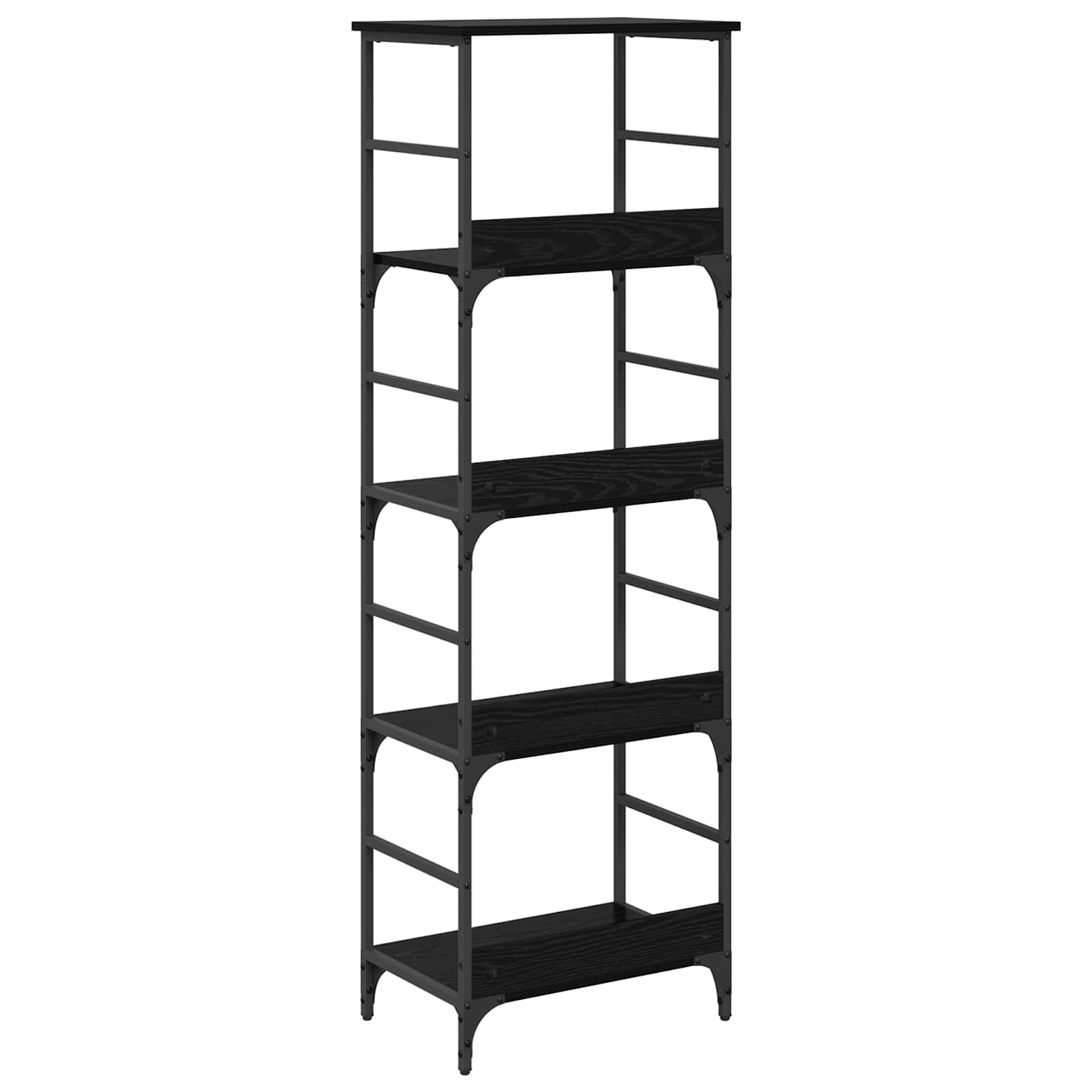 Bücherregal Schwarz Eichen-Optik 50 x 33 x 153 cm Holzwerkstoff