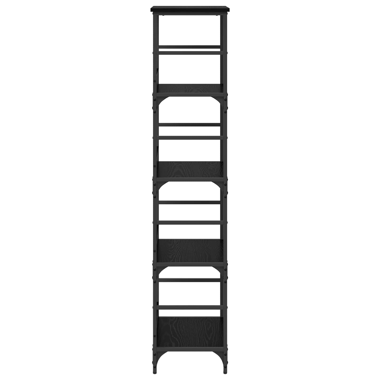 Bücherregal Schwarz Eichen-Optik 50 x 33 x 153 cm Holzwerkstoff