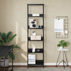 Bücherregal Schwarz Eichen-Optik 50 x 33 x 188,5 cm