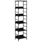 Bücherregal Schwarz Eichen-Optik 50 x 33 x 188,5 cm