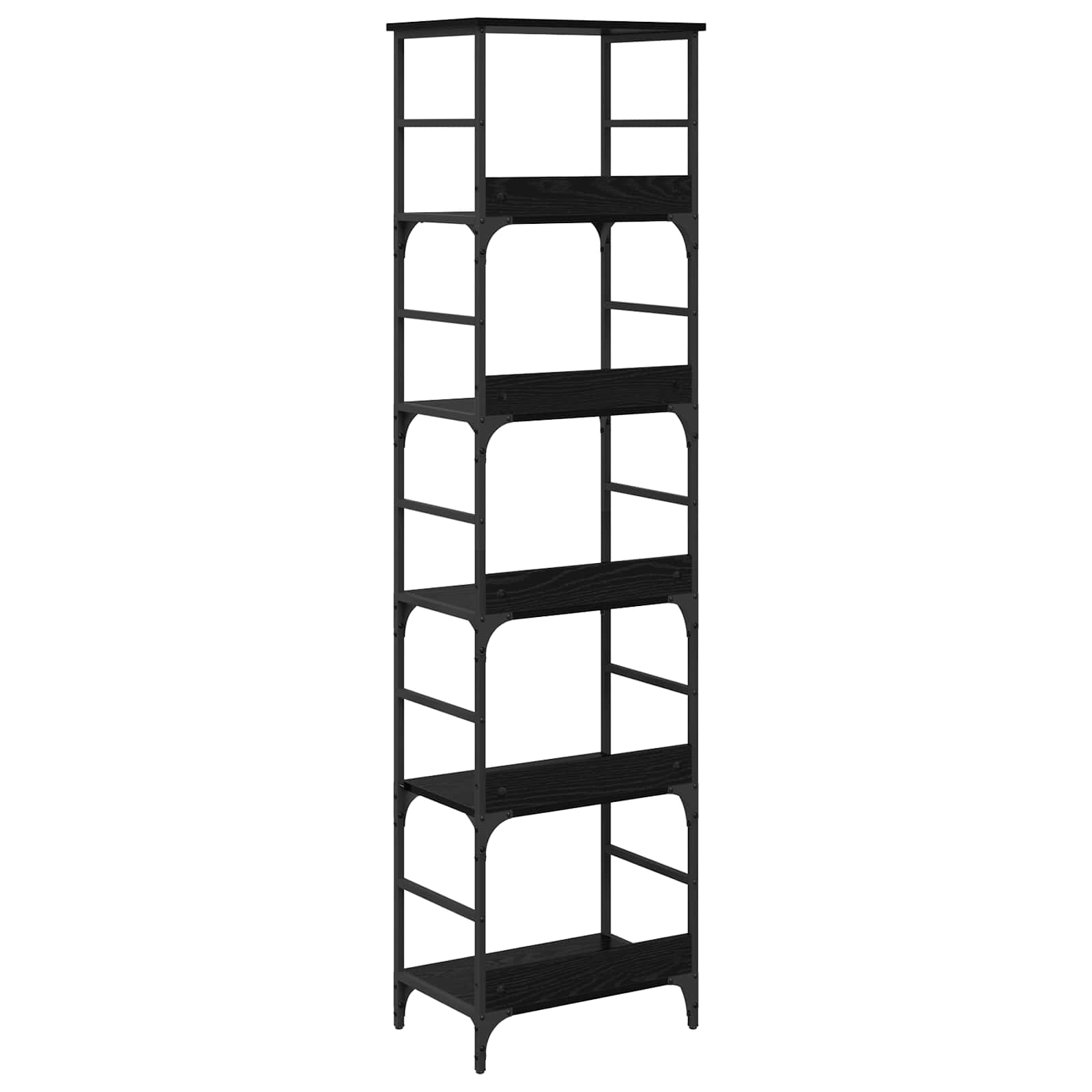 Bücherregal Schwarz Eichen-Optik 50 x 33 x 188,5 cm