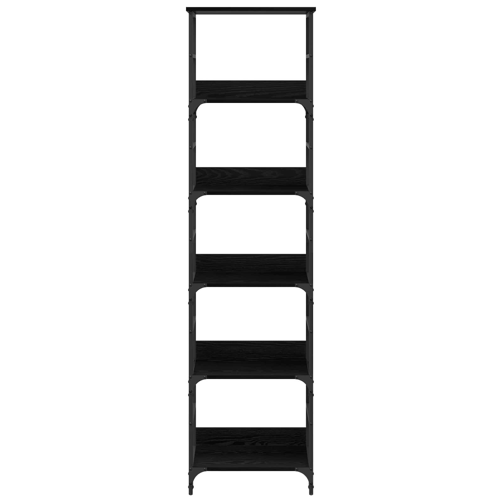 Bücherregal Schwarz Eichen-Optik 50 x 33 x 188,5 cm