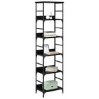 Bücherregal Schwarz Eichen-Optik 50 x 33 x 188,5 cm
