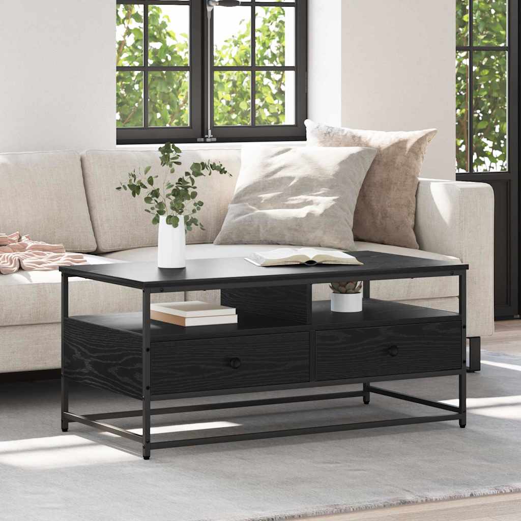 Couchtisch Schwarz Eichen-Optik 100 x 51 x 45 cm Holzwerkstoff
