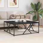 Couchtisch Schwarz Eichen-Optik 100 x 100 x 40 cm Holzwerkstoff