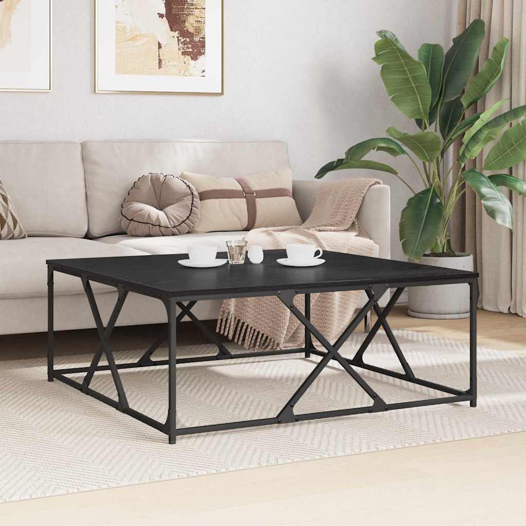 Couchtisch Schwarz Eichen-Optik 100 x 100 x 40 cm Holzwerkstoff