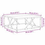 Couchtisch Schwarz Eichen-Optik 70 x 70 x 30 cm Holzwerkstoff
