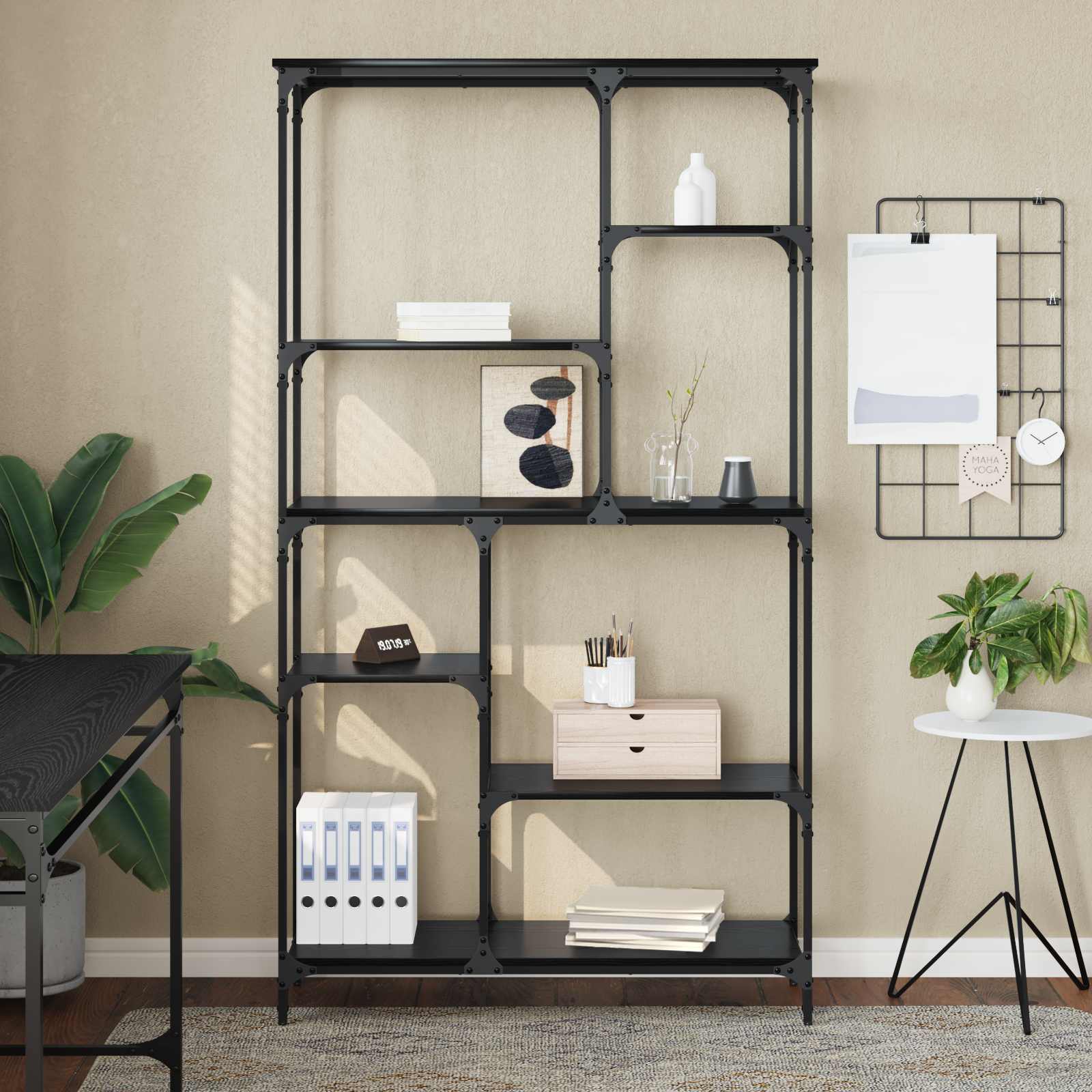 Bücherregal Schwarz Eichen-Optik 99 x 35,5 x 176 cm