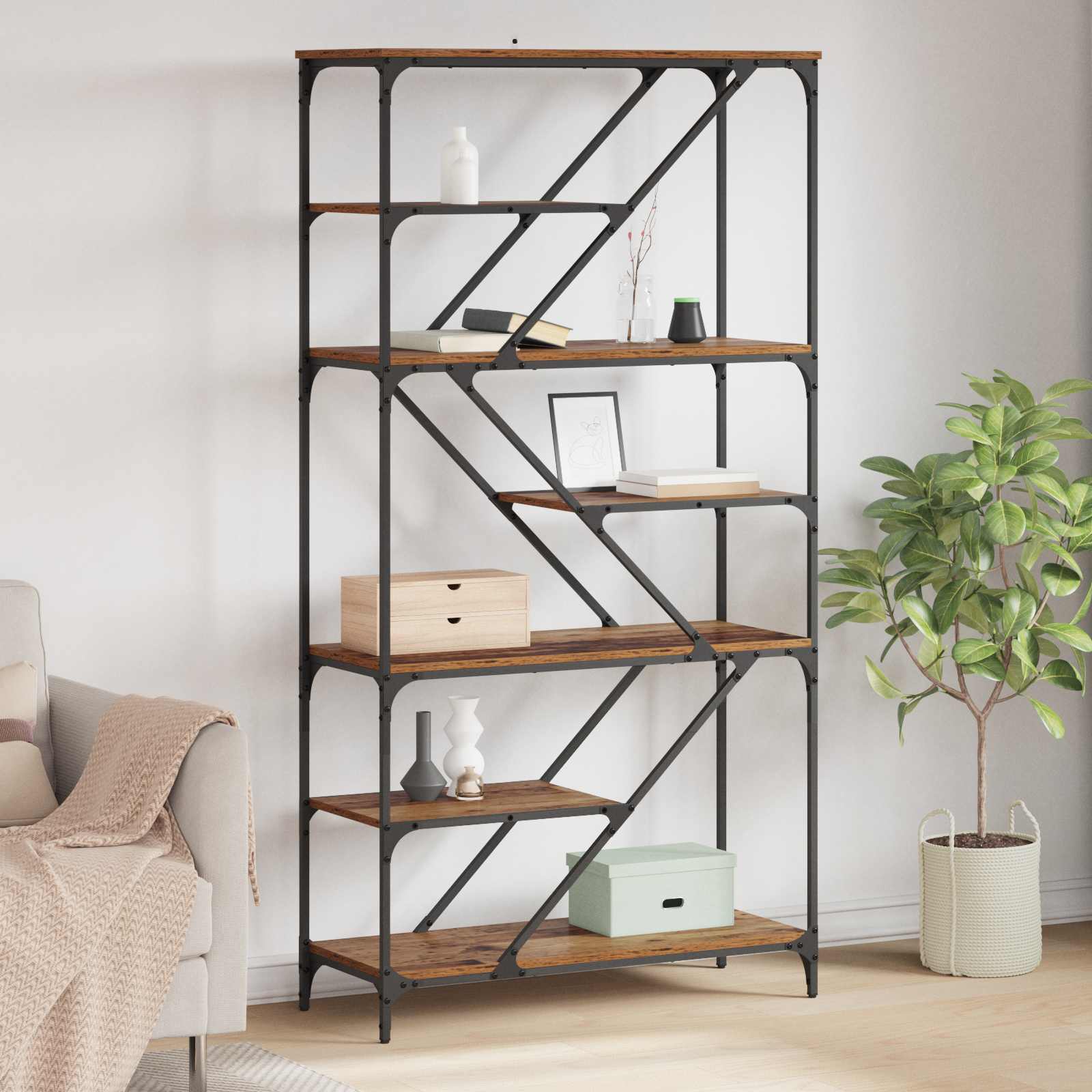 Bücherregal Altholz 91 x 36 x 176 cm Holzwerkstoff