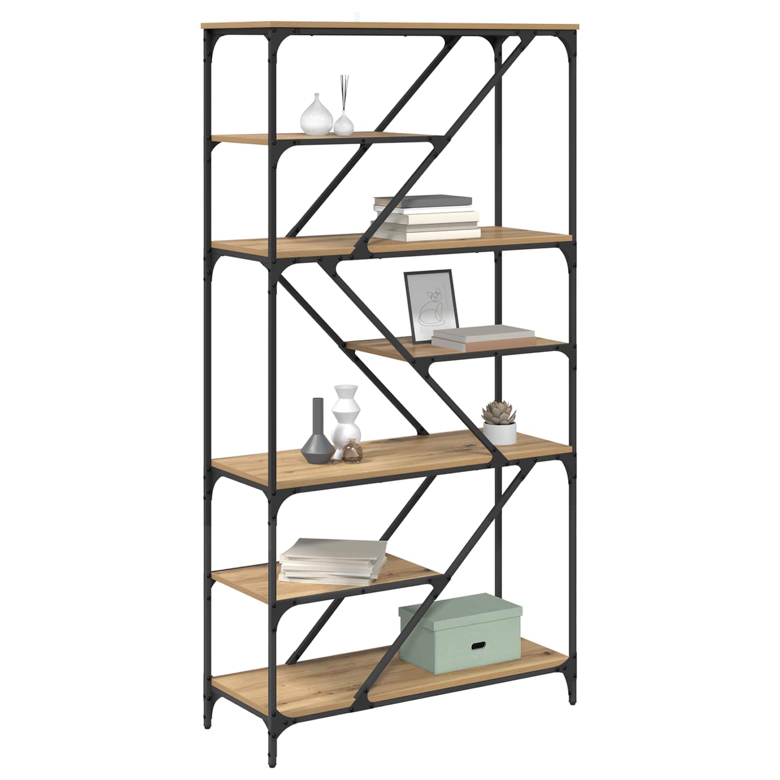Bücherregal Artisan-Eiche 91 x 36 x 176 cm Holzwerkstoff