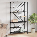 Bücherregal Schwarz Eichen-Optik 91 x 36 x 176 cm Holzwerkstoff
