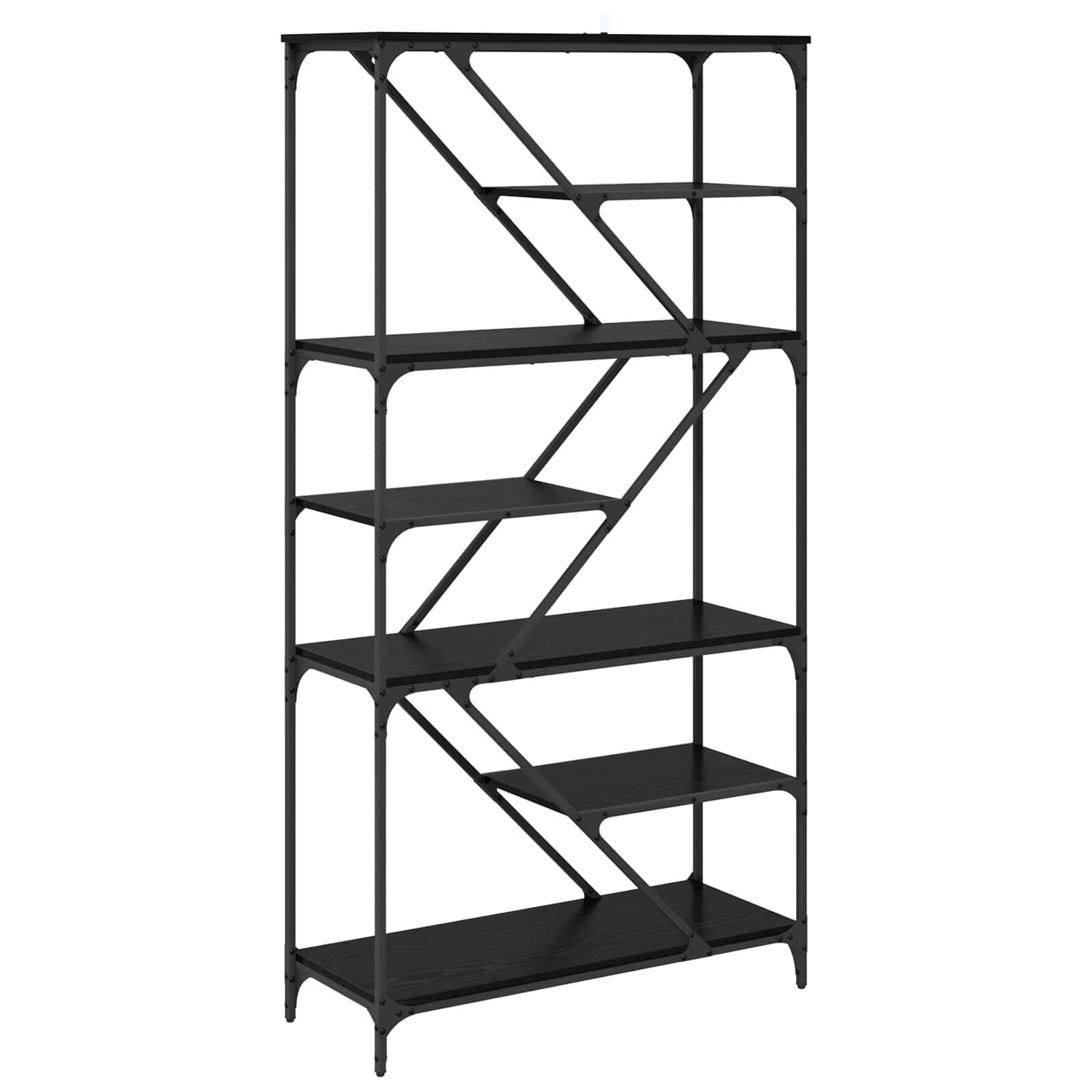 Bücherregal Schwarz Eichen-Optik 91 x 36 x 176 cm Holzwerkstoff