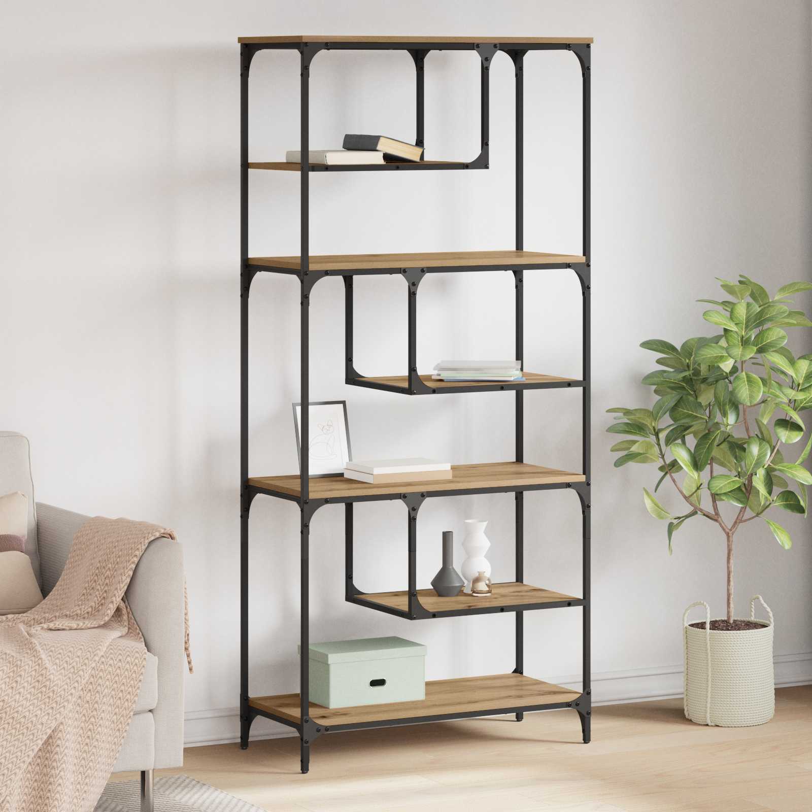 Bücherregal Artisan-Eiche 81 x 36 x 176 cm Holzwerkstoff