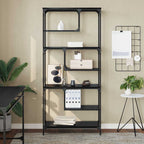 Bücherregal Schwarz Eichen-Optik 81 x 36 x 176 cm Holzwerkstoff