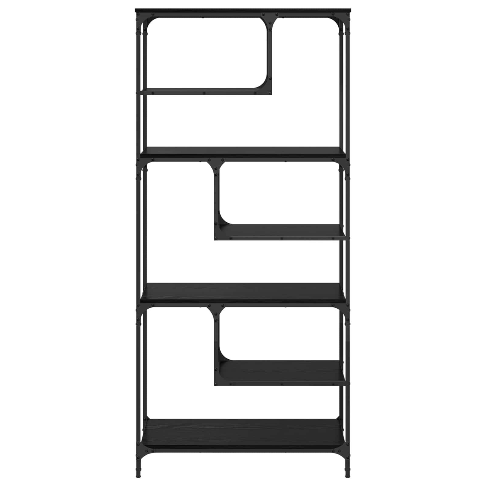 Bücherregal Schwarz Eichen-Optik 81 x 36 x 176 cm Holzwerkstoff