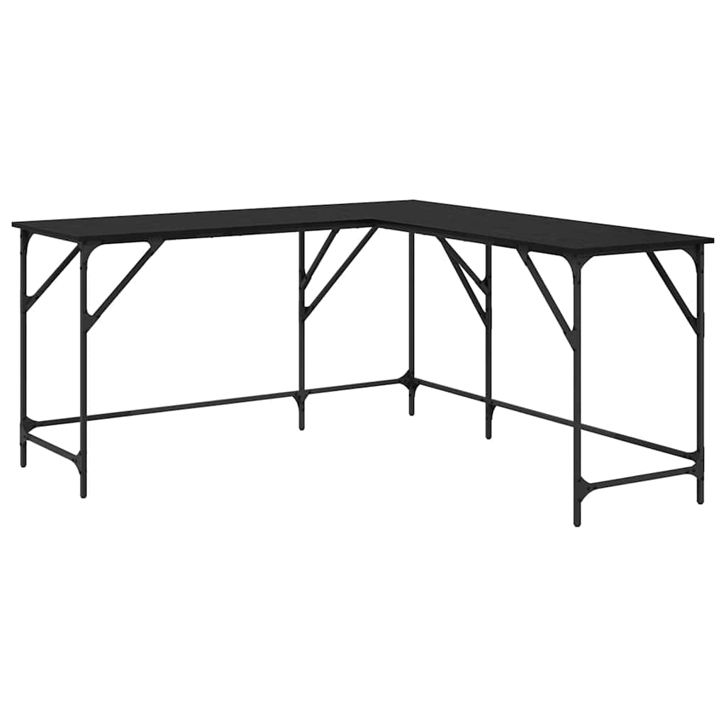Schreibtisch Schwarz Eichen-Optik 149 x 149 x 75 cm