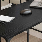 Schreibtisch Schwarz Eichen-Optik 139 x 139 x 75 cm