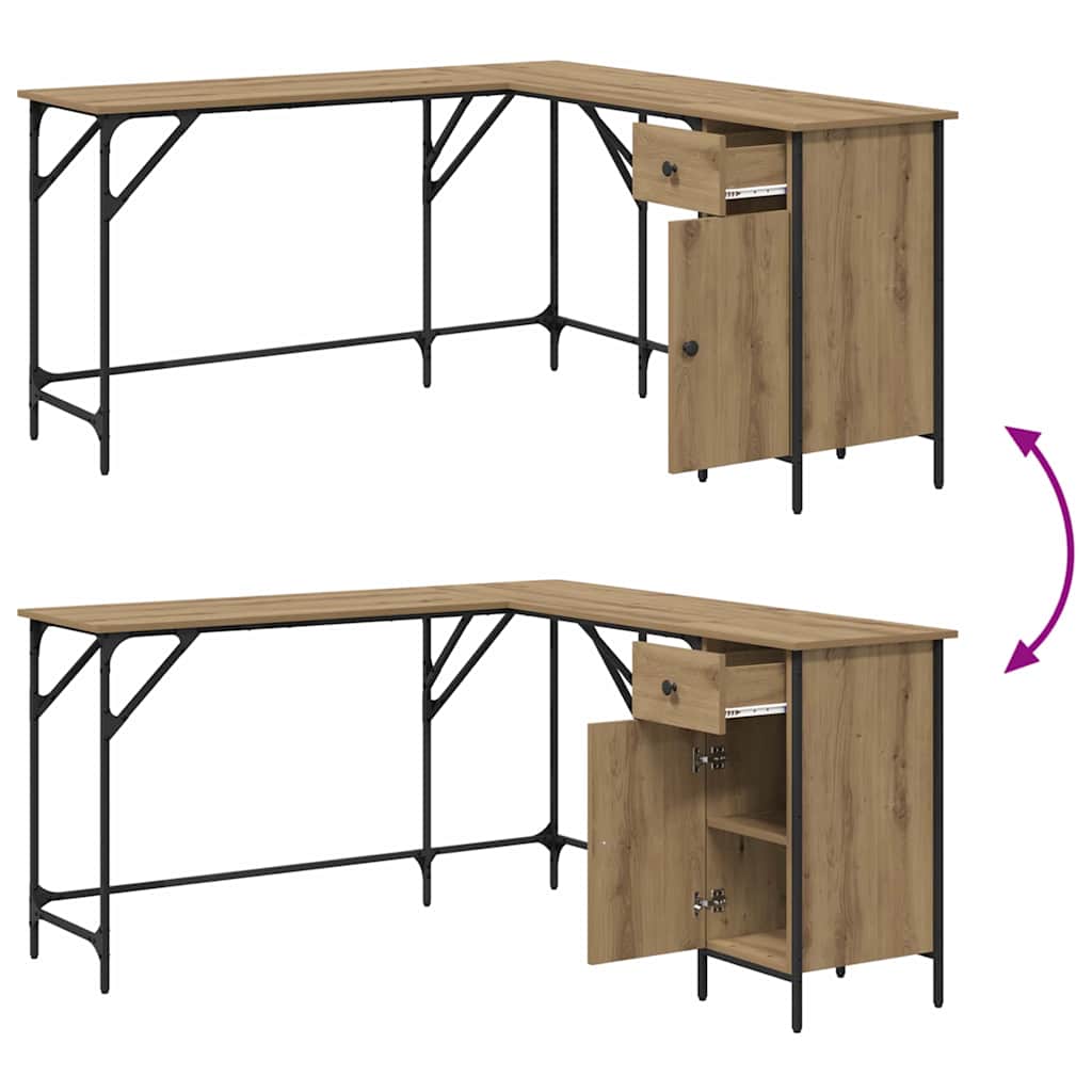 Schreibtisch Artisan-Eiche 141 x 141 x 75 cm Holzwerkstoff
