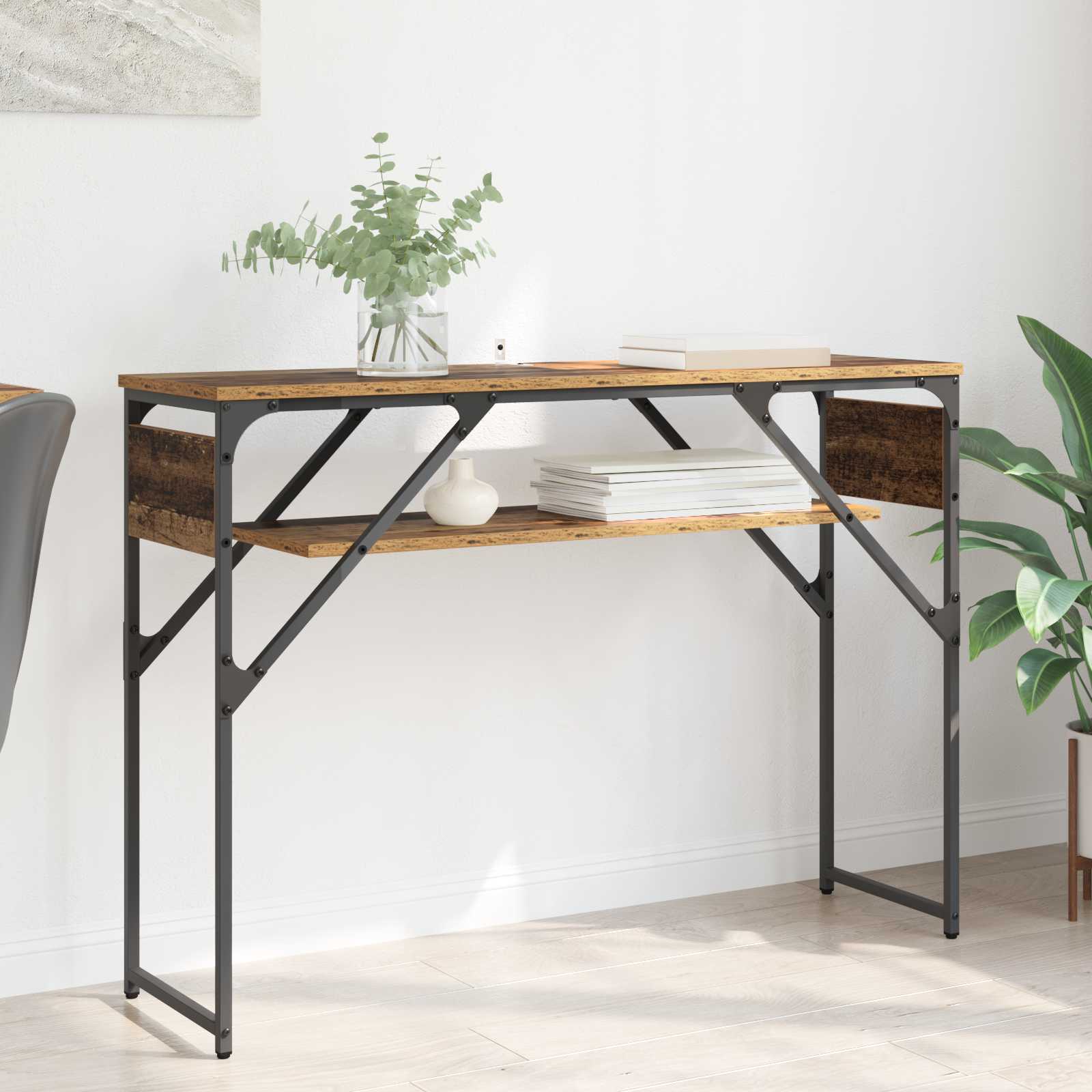 Konsolentisch Altholz 105x30x75cm Holzwerkstoff