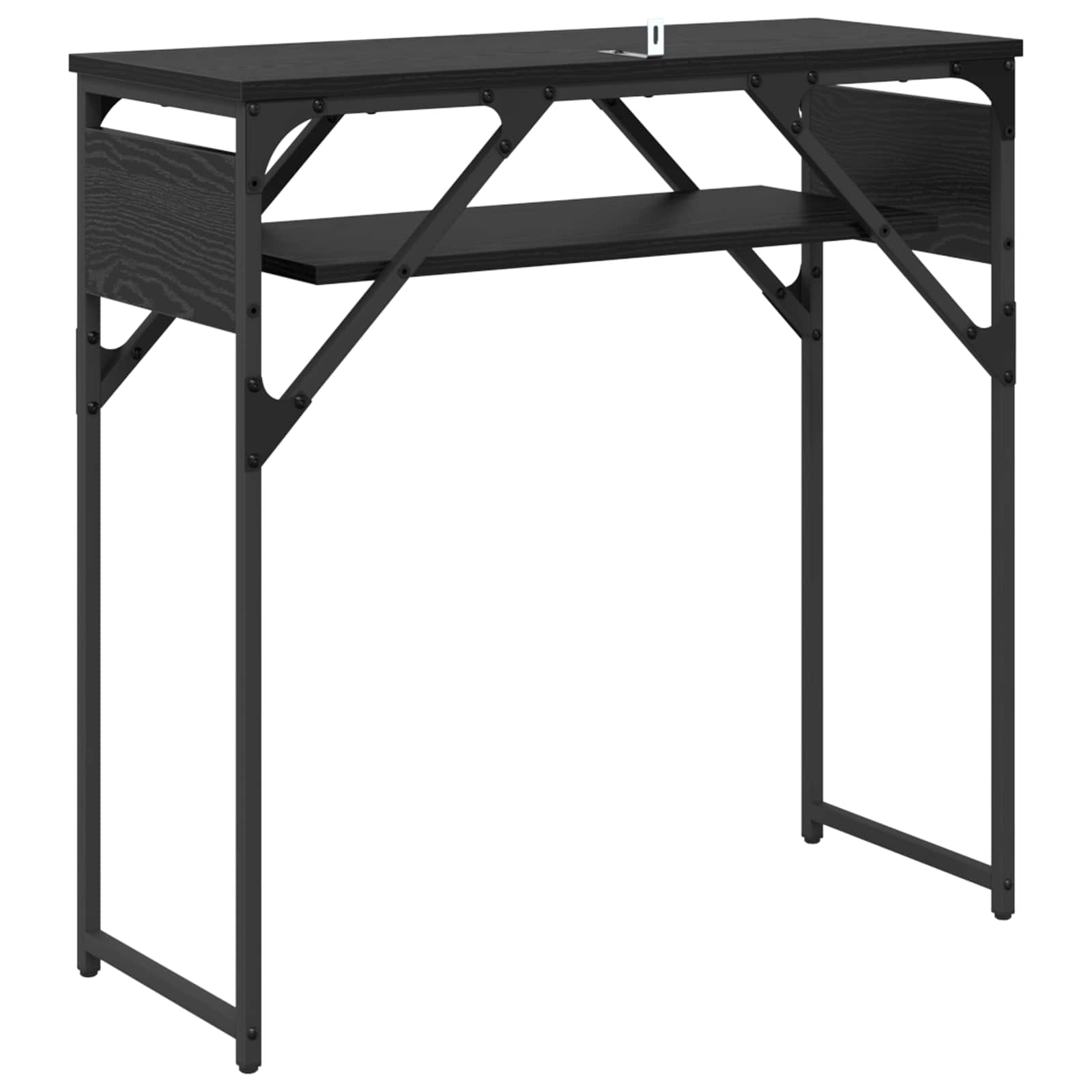 Konsolentisch Schwarz Eichen-Optik 75x30x75cm Holzwerkstoff