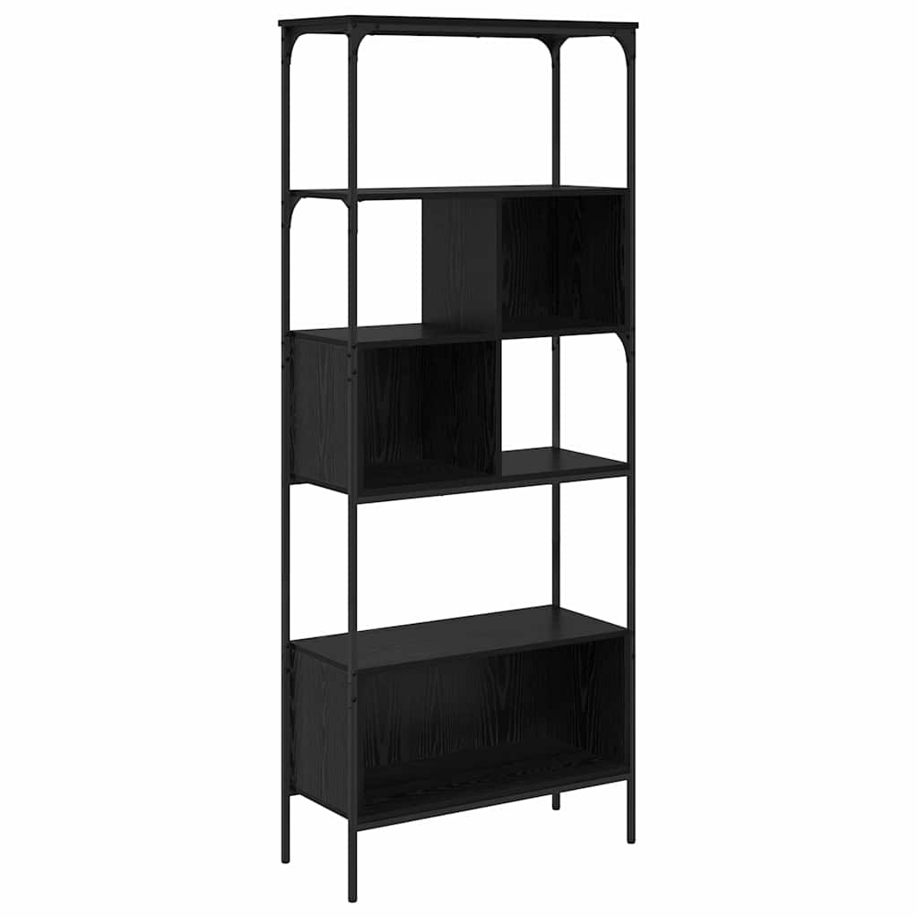 Bücherregal Schwarz Eichen-Optik 76 x 33 x 188,5 cm