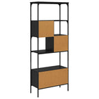 Bücherregal Schwarz Eichen-Optik 76 x 33 x 188,5 cm
