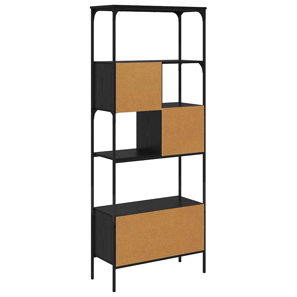 Bücherregal Schwarz Eichen-Optik 76 x 33 x 188,5 cm