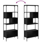 Bücherregal Schwarz Eichen-Optik 76 x 33 x 188,5 cm