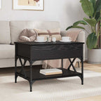 Couchtisch Schwarz Eichen-Optik 70x50x50cm Holzwerkstoff