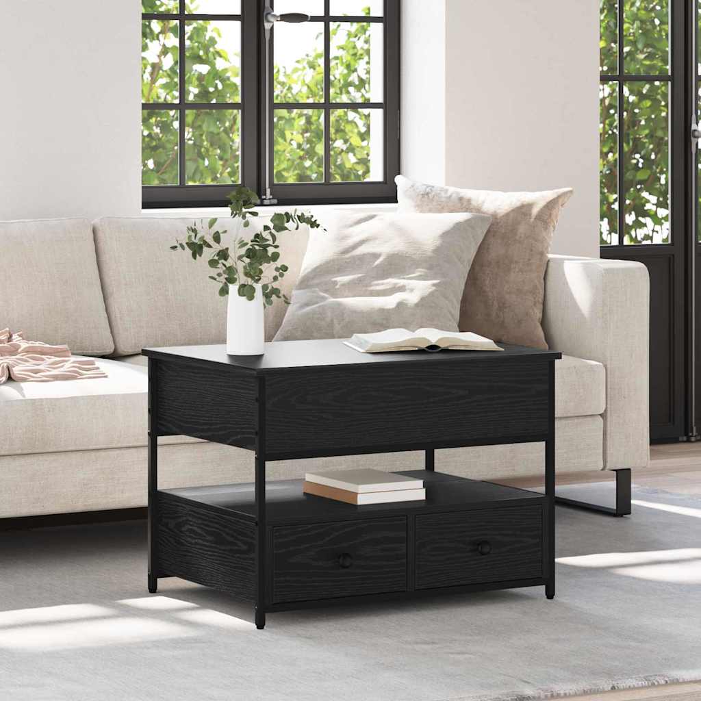 Couchtisch Schwarz Eichen-Optik 70 x 50 x 54,5 cm Holzwerkstoff