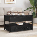 Couchtisch Schwarz Eichen-Optik 85 x 50 x 50 cm Holzwerkstoff