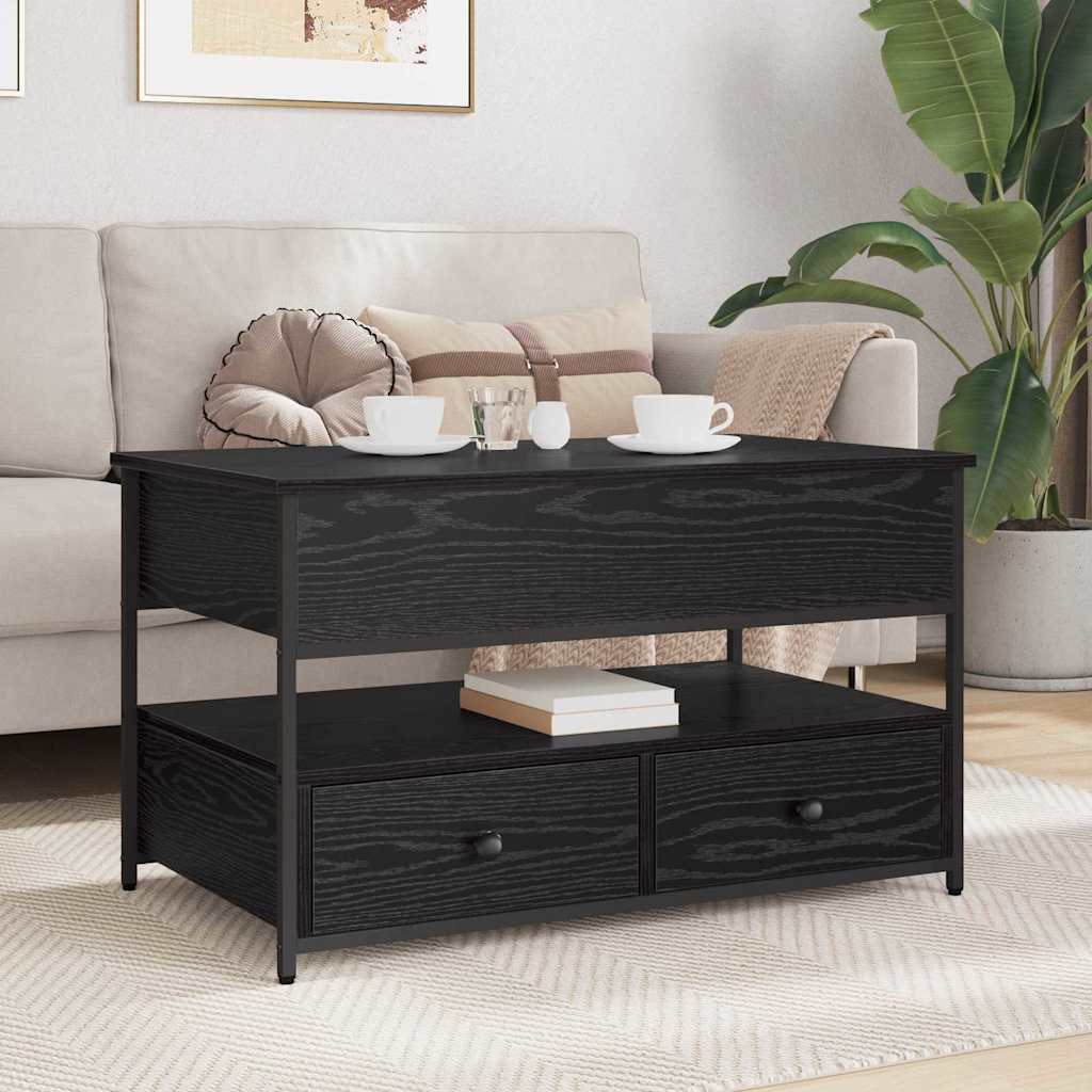 Couchtisch Schwarz Eichen-Optik 85 x 50 x 50 cm Holzwerkstoff