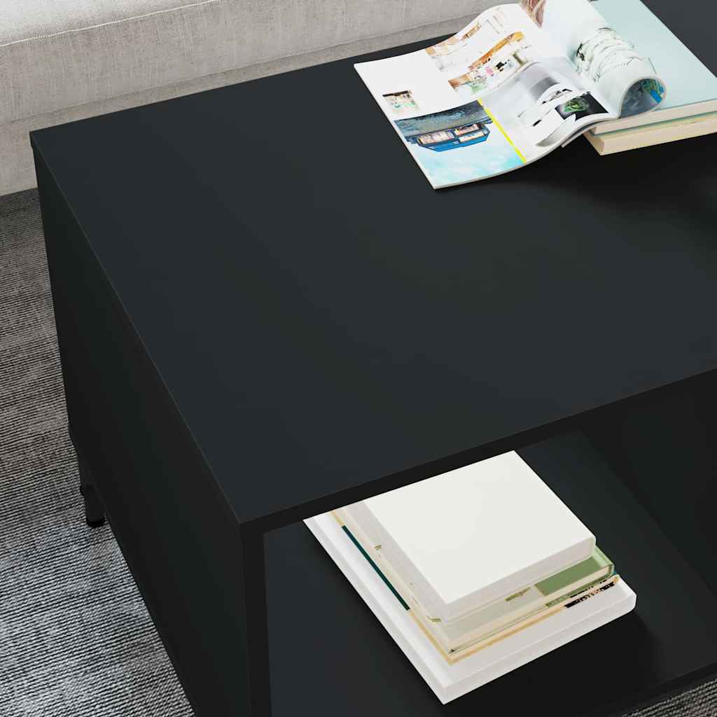 Couchtisch Schwarz Eichen-Optik 90 x 49 x 46 cm Holzwerkstoff