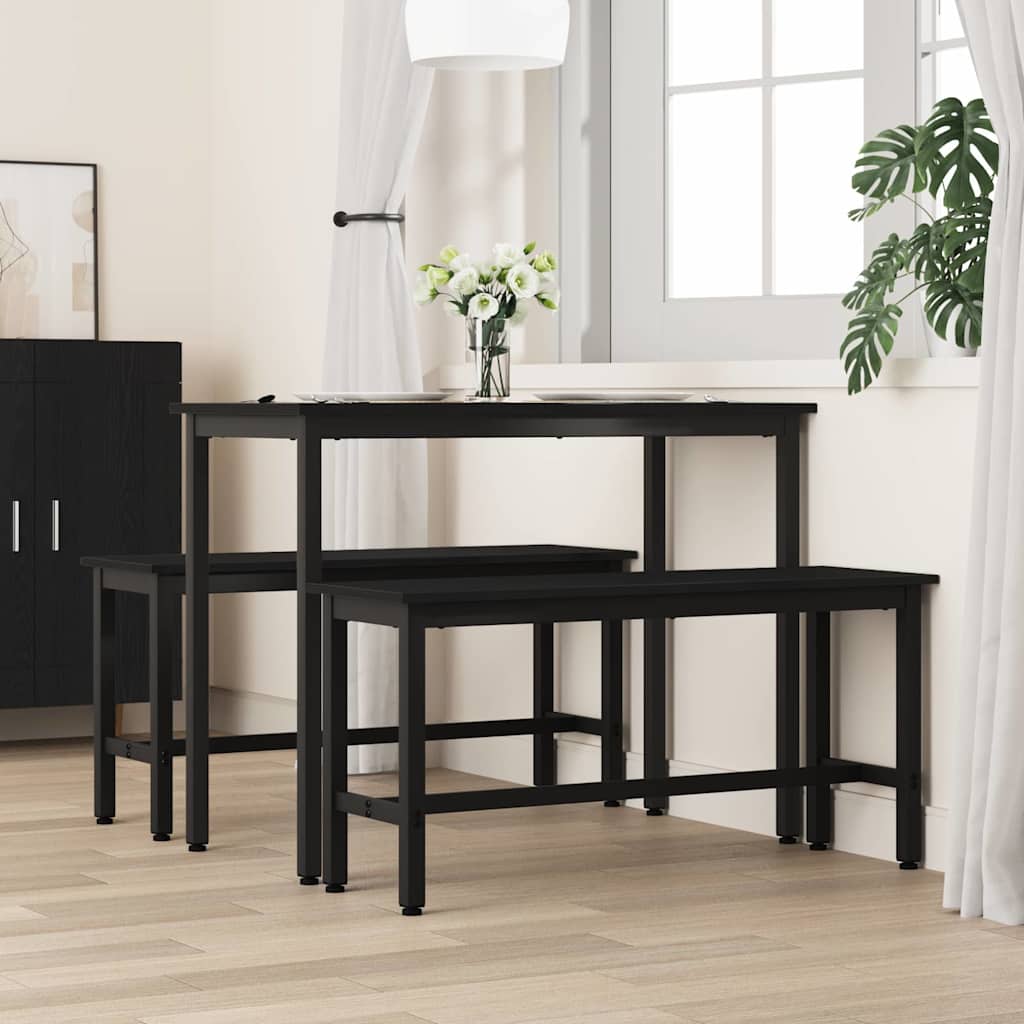Esstischbank Schwarz Eichen-Optik 100 x 32,5 x 48,5 cm