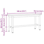 Esstischbank 2 pcs Geräucherte Eiche 100 x 32,5 x 48,5 cm