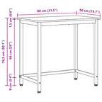 Tisch Schwarz Eichen-Optik 80 x 50 x 76,5 cm