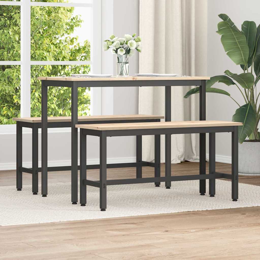 Esstischbank Natur 100 x 32,5 x 49 cm Massives Kiefernholz
