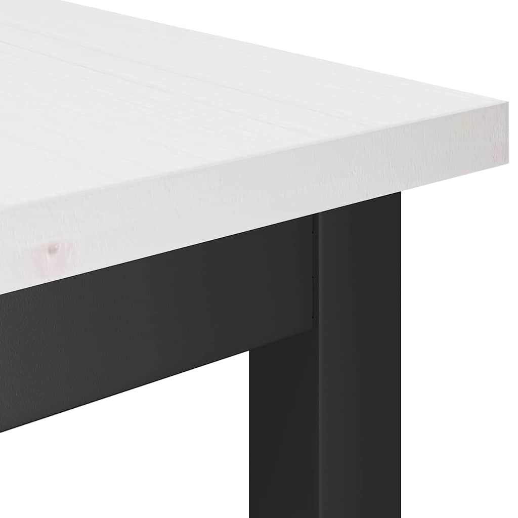 Esstischbank Weiß 100 x 32,5 x 49 cm Massives Kiefernholz
