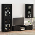 Holzschrank mit Speicher Schwarz 50 x 29 x 100 cm Holzwerkstoff